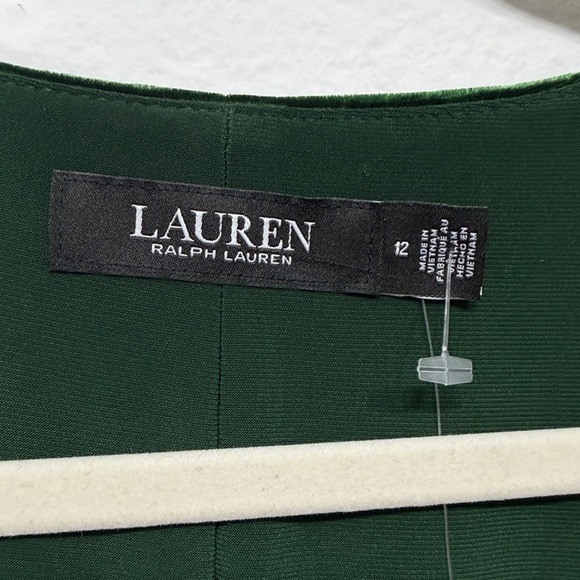 Lauren Ralph Lauren Elegant Green Velvet Dress size 12 - Picture 5 of 10